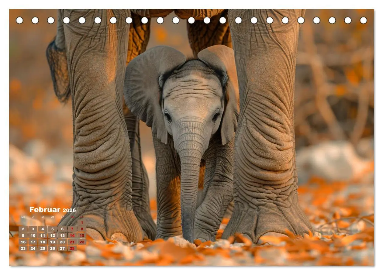 Bild: 9783457439494 | Liebenswerte Elefanten (Tischkalender 2026 DIN A5 quer), CALVENDO...