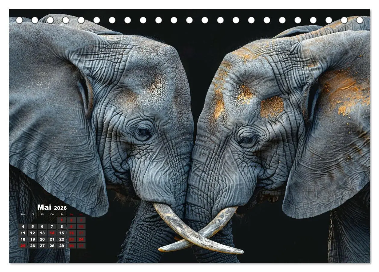 Bild: 9783457439494 | Liebenswerte Elefanten (Tischkalender 2026 DIN A5 quer), CALVENDO...