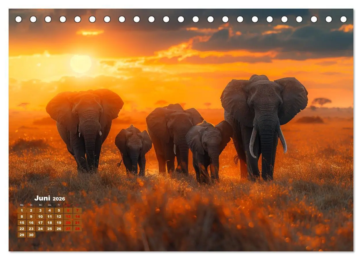 Bild: 9783457439494 | Liebenswerte Elefanten (Tischkalender 2026 DIN A5 quer), CALVENDO...