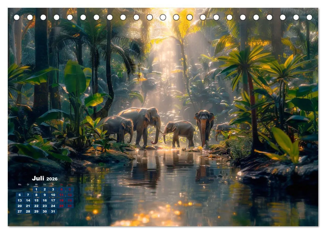 Bild: 9783457439494 | Liebenswerte Elefanten (Tischkalender 2026 DIN A5 quer), CALVENDO...