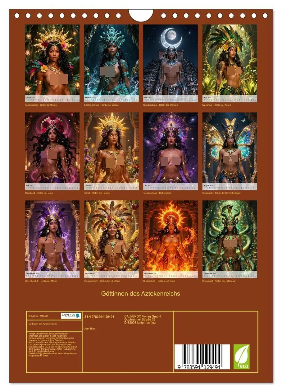 Bild: 9783594129494 | Göttinnen des Aztekenreichs (Wandkalender 2027 DIN A4 hoch),...