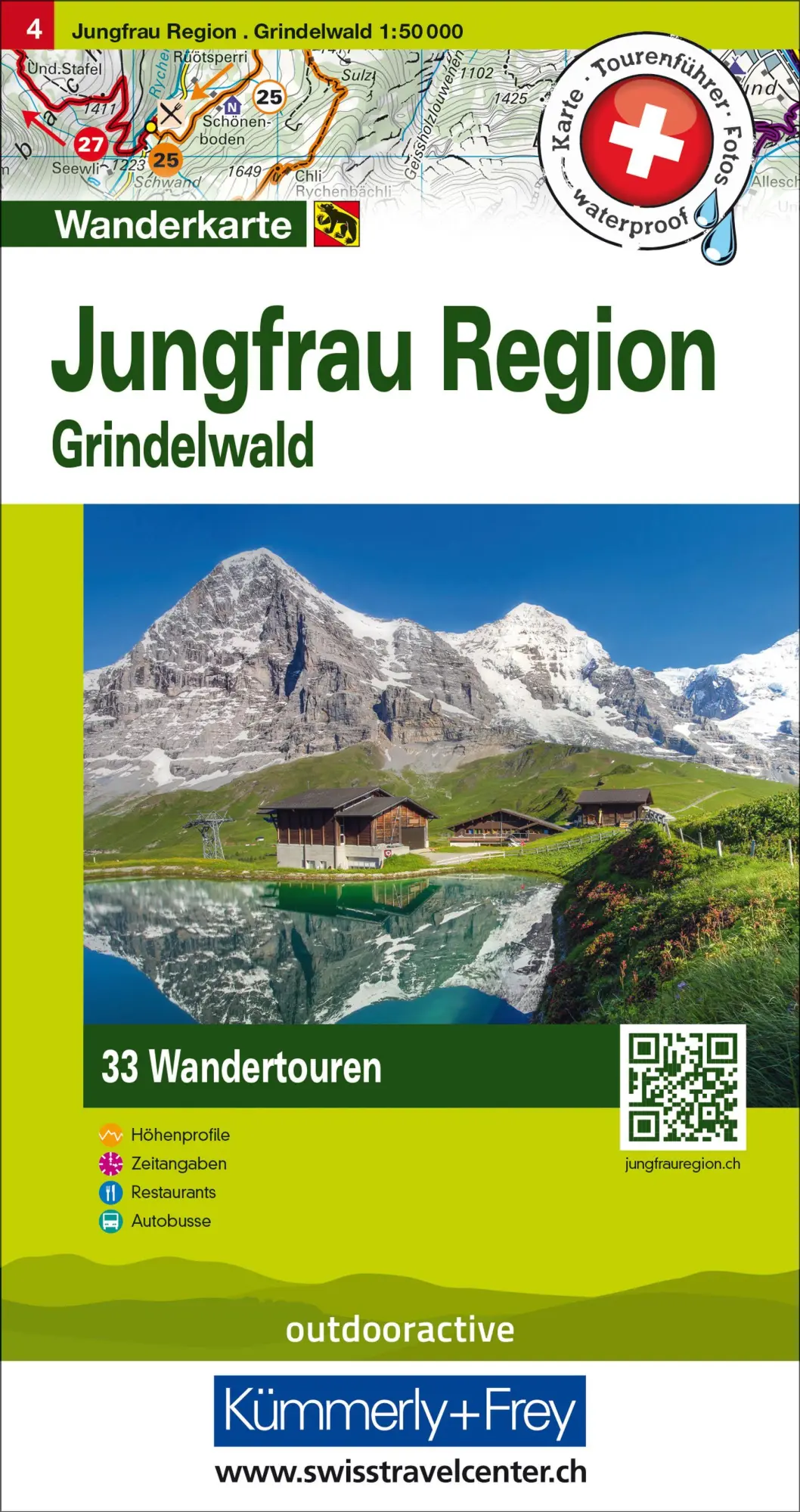 Cover: 9783828309494 | Kümmerly+Frey Wandertourenkarte 4 Jungfrau Region, Grindelwald...