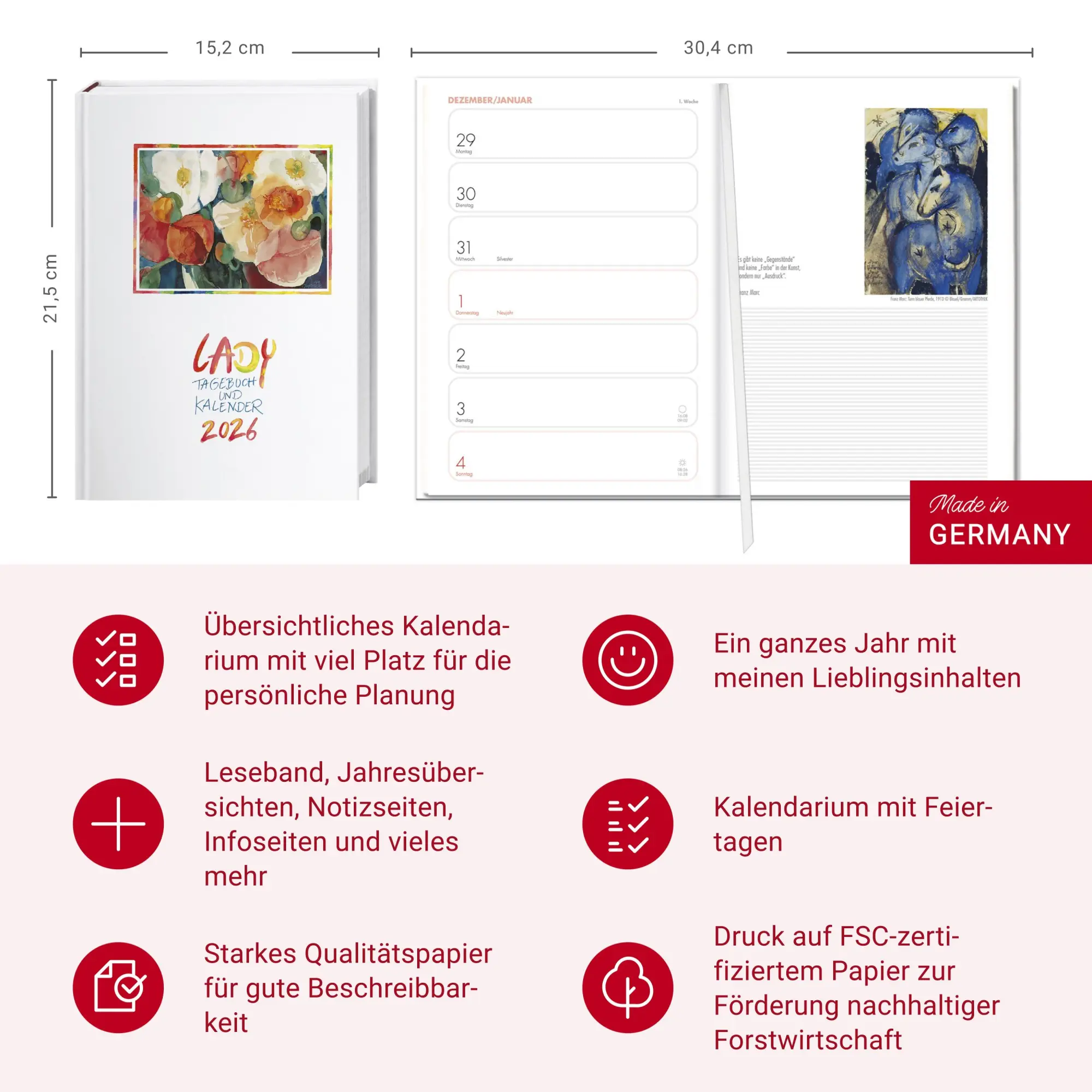 Bild: 9783756409594 | Lady Tagebuch A5 2026 | Heye | Buch | Kalenderbücher Heye | 176 S.