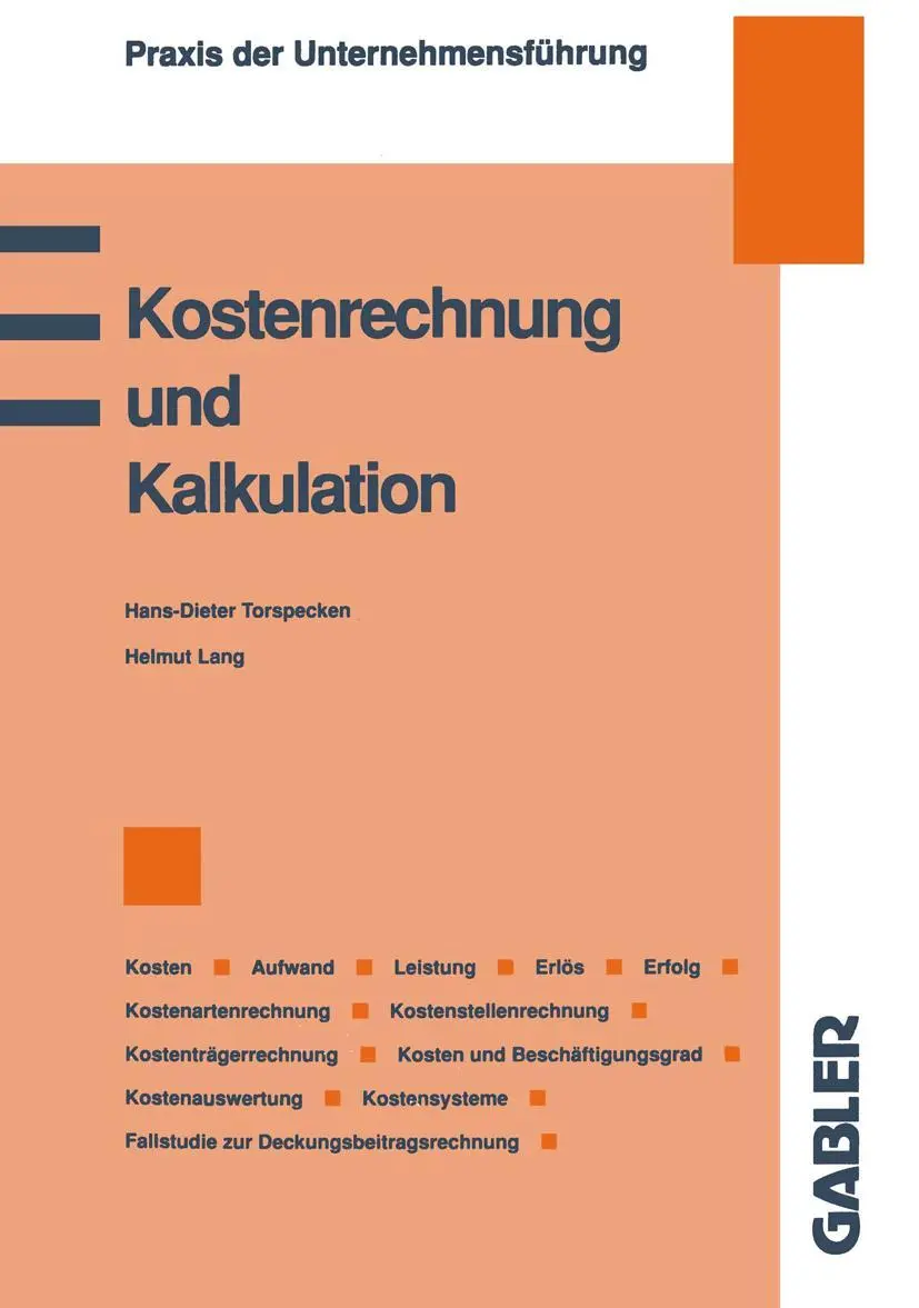 Cover: 9783409139694 | Kostenrechnung und Kalkulation | Helmut Lang | Taschenbuch | 152 S.