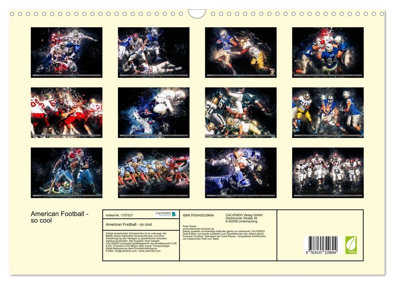 Bild: 9783435329694 | American Football - so cool (Wandkalender 2025 DIN A3 quer),...