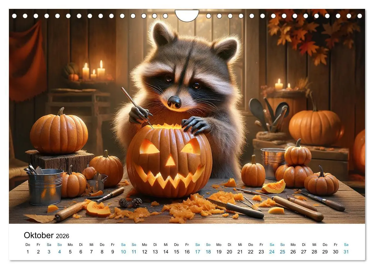 Bild: 9783457349694 | Lustige Waschbären (Wandkalender 2026 DIN A4 quer), CALVENDO...
