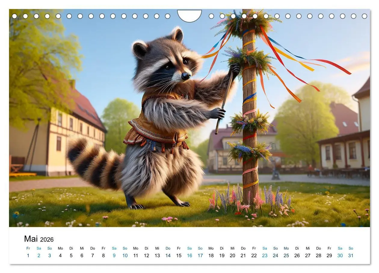 Bild: 9783457349694 | Lustige Waschbären (Wandkalender 2026 DIN A4 quer), CALVENDO...
