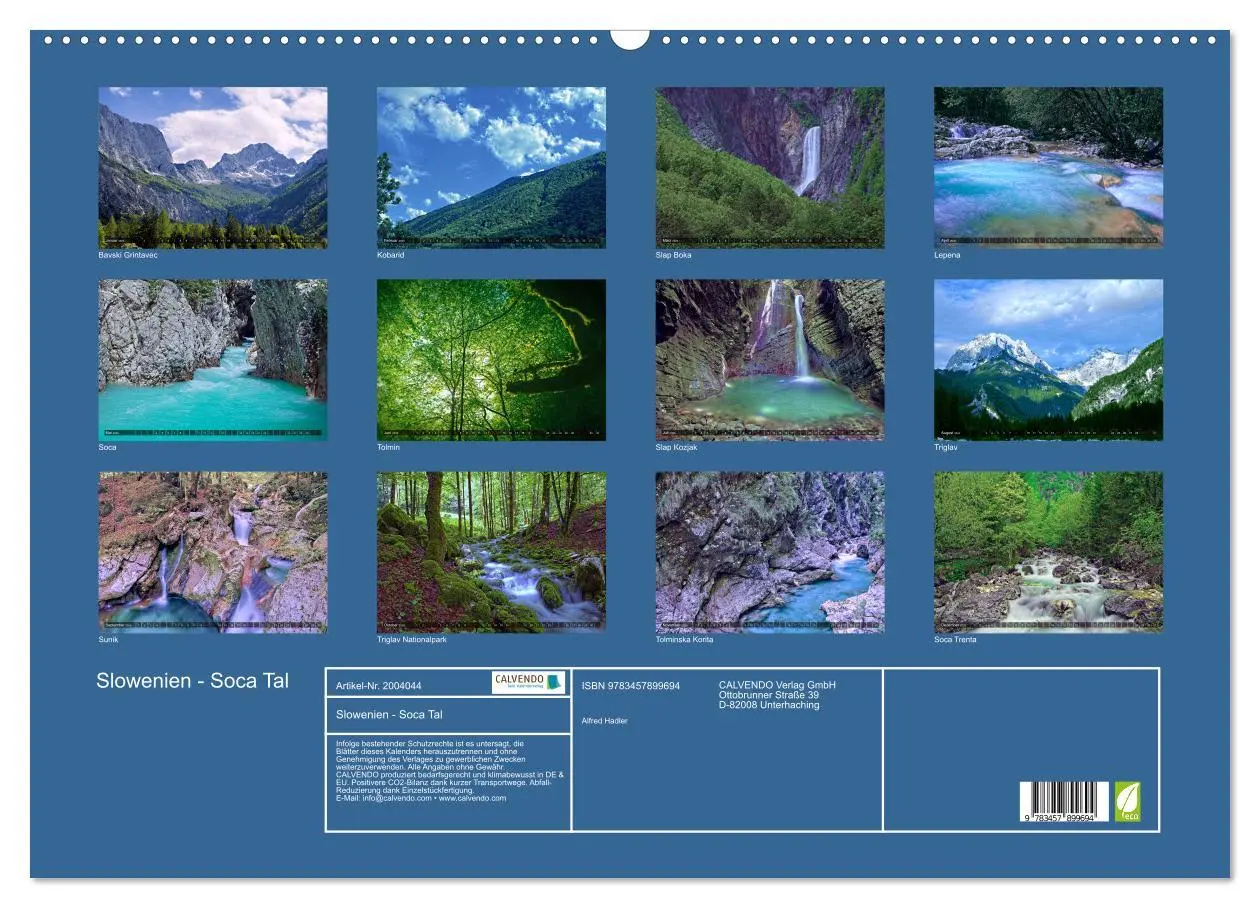 Bild: 9783457899694 | Slowenien - Soca Tal (Wandkalender 2026 DIN A2 quer), CALVENDO...