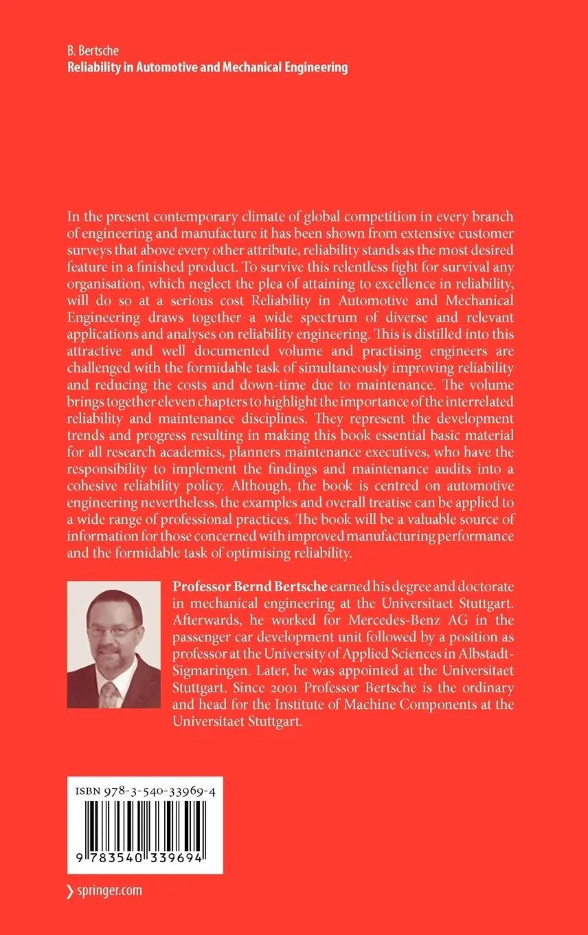 Rückseite: 9783540339694 | Reliability in Automotive and Mechanical Engineering | Bernd Bertsche
