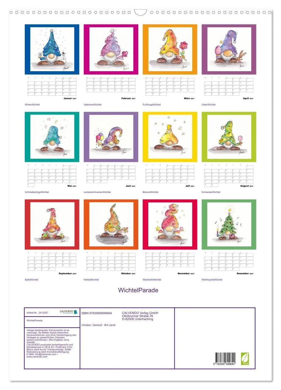 Bild: 9783569699694 | WichtelParade (Wandkalender 2027 DIN A2 hoch), CALVENDO Monatskalender