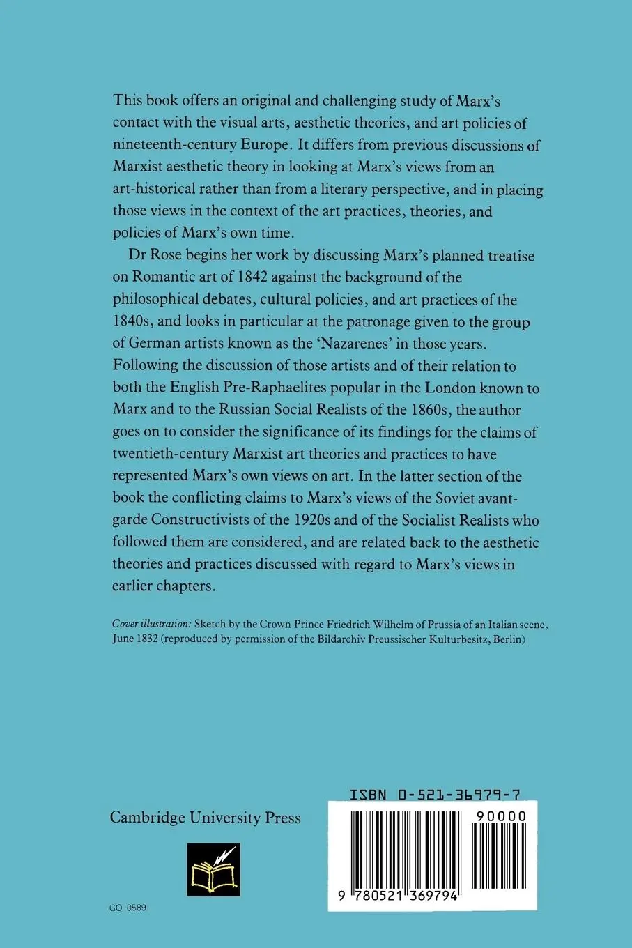 Rückseite: 9780521369794 | Marx's Lost Aesthetic | Karl Marx and the Visual Arts | Rose | Buch