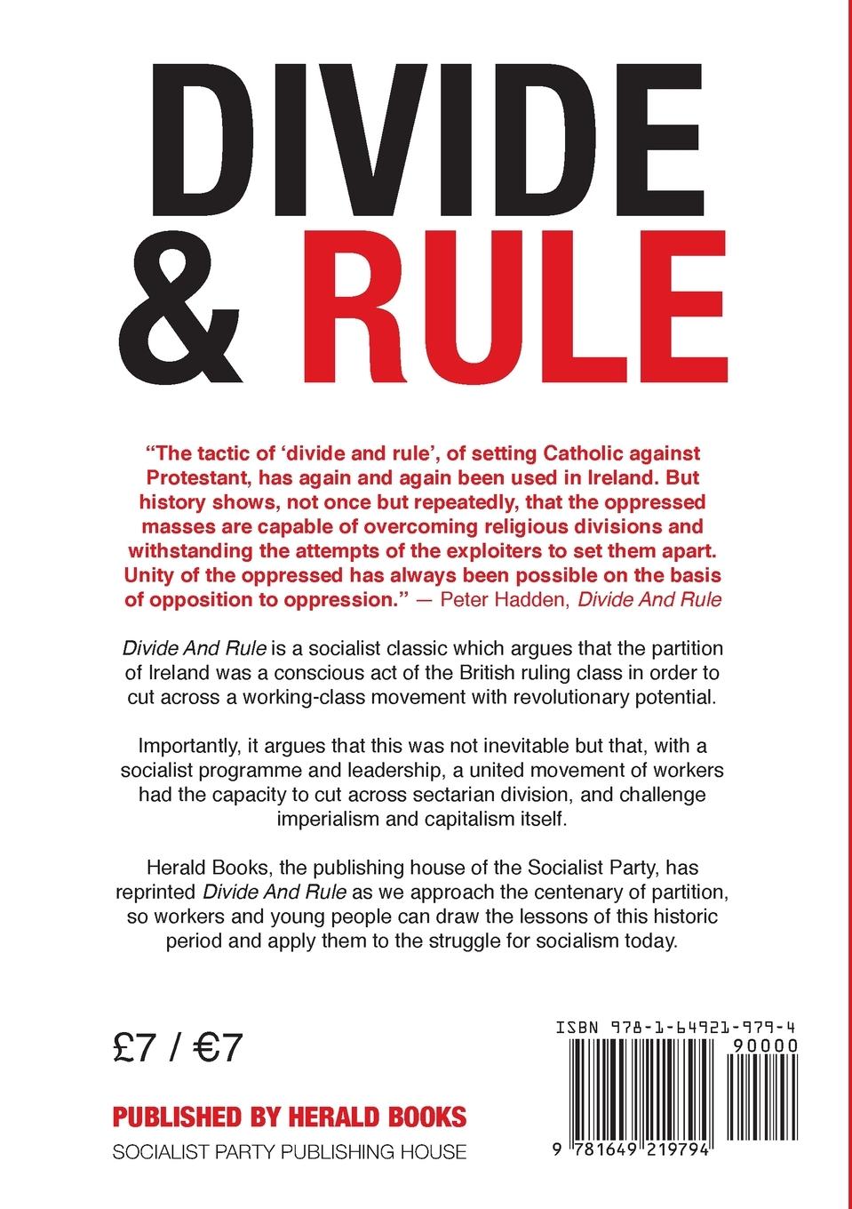 Rückseite: 9781649219794 | Divide and Rule | Peter Hadden | Taschenbuch | Englisch | 2020