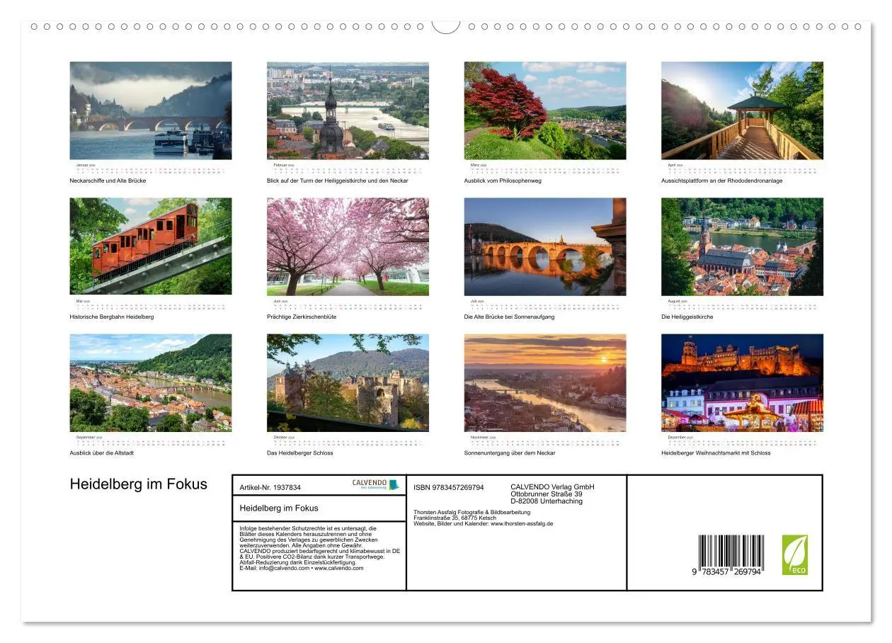 Bild: 9783457269794 | Heidelberg im Fokus (hochwertiger Premium Wandkalender 2026 DIN A2...