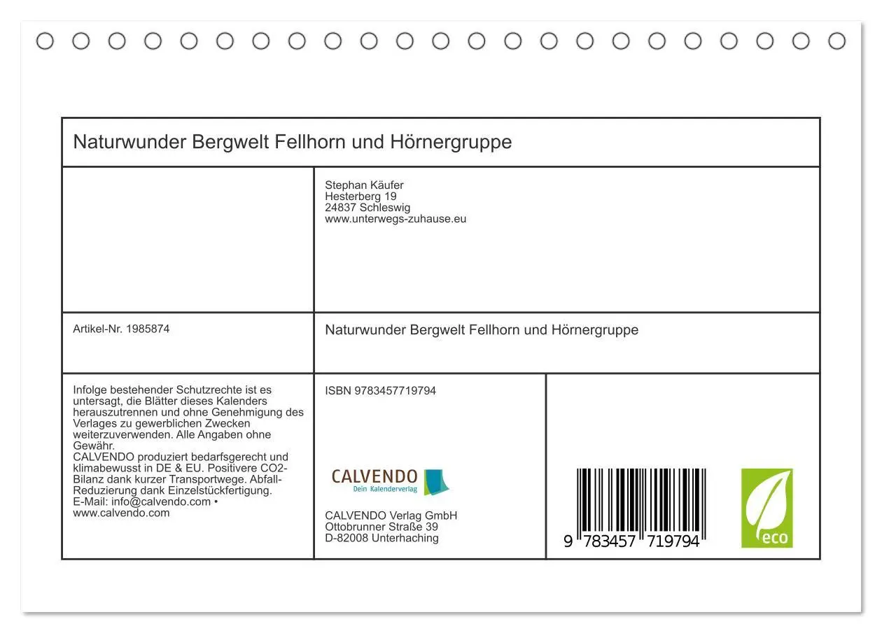 Bild: 9783457719794 | Naturwunder Bergwelt Fellhorn und Hörnergruppe (Tischkalender 2026...