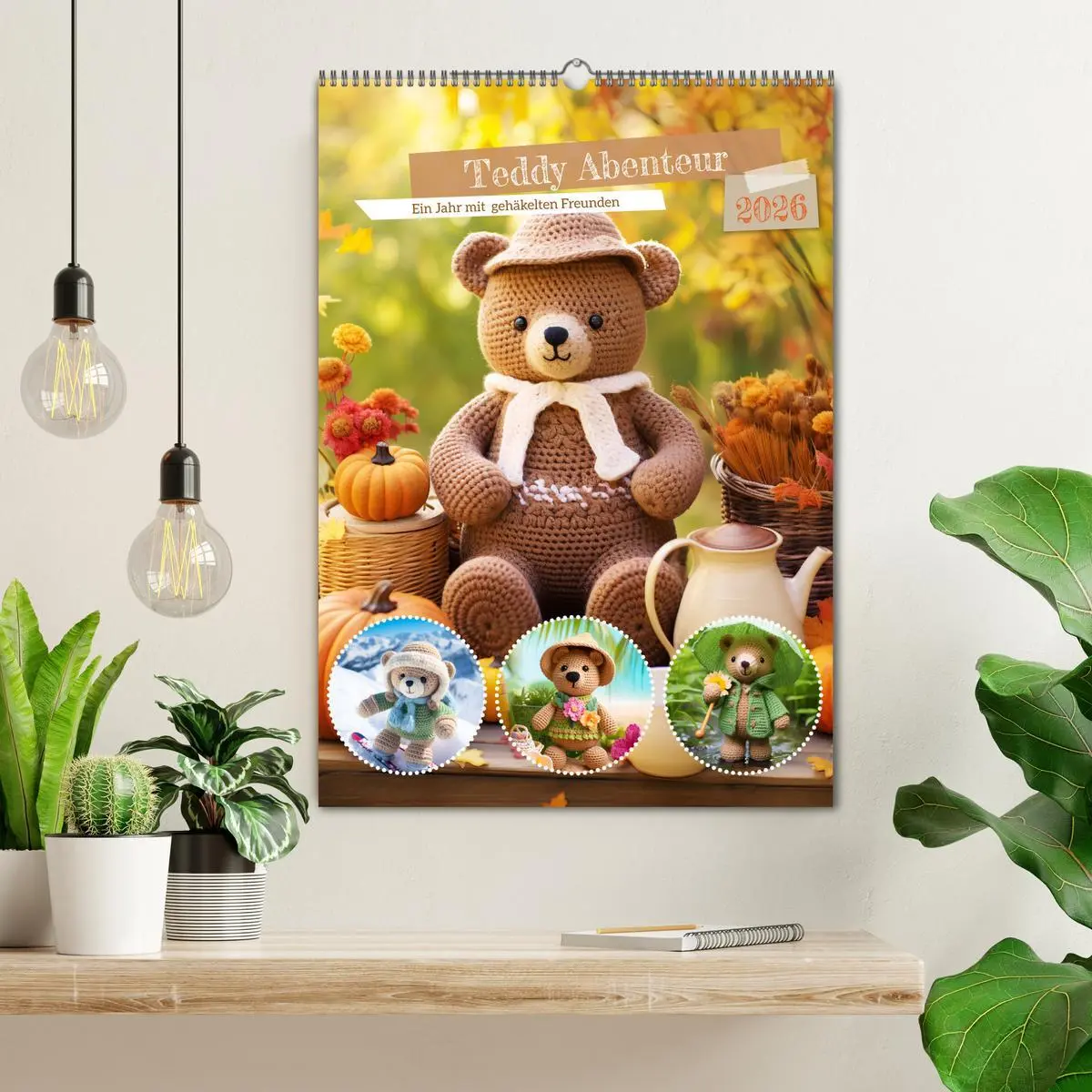 Bild: 9783516289794 | Teddy Abenteur - Ein Jahr mit gehäkelten Freunden (Wandkalender...