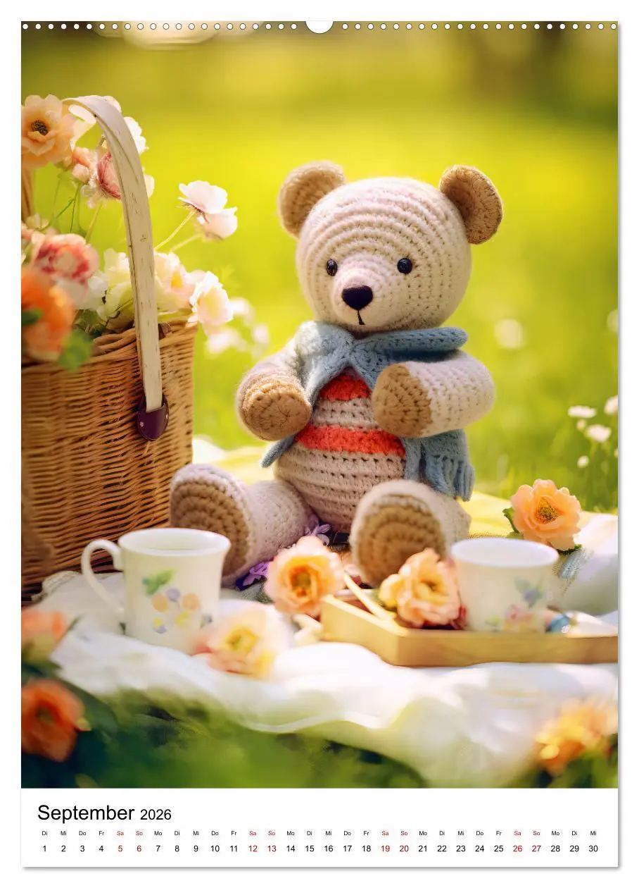 Bild: 9783516289794 | Teddy Abenteur - Ein Jahr mit gehäkelten Freunden (Wandkalender...