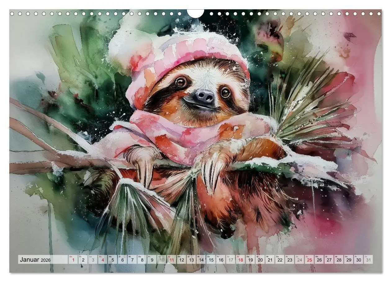 Bild: 9783516739794 | Faultiere, ein Leben in Zeitlupe (Wandkalender 2026 DIN A3 quer),...
