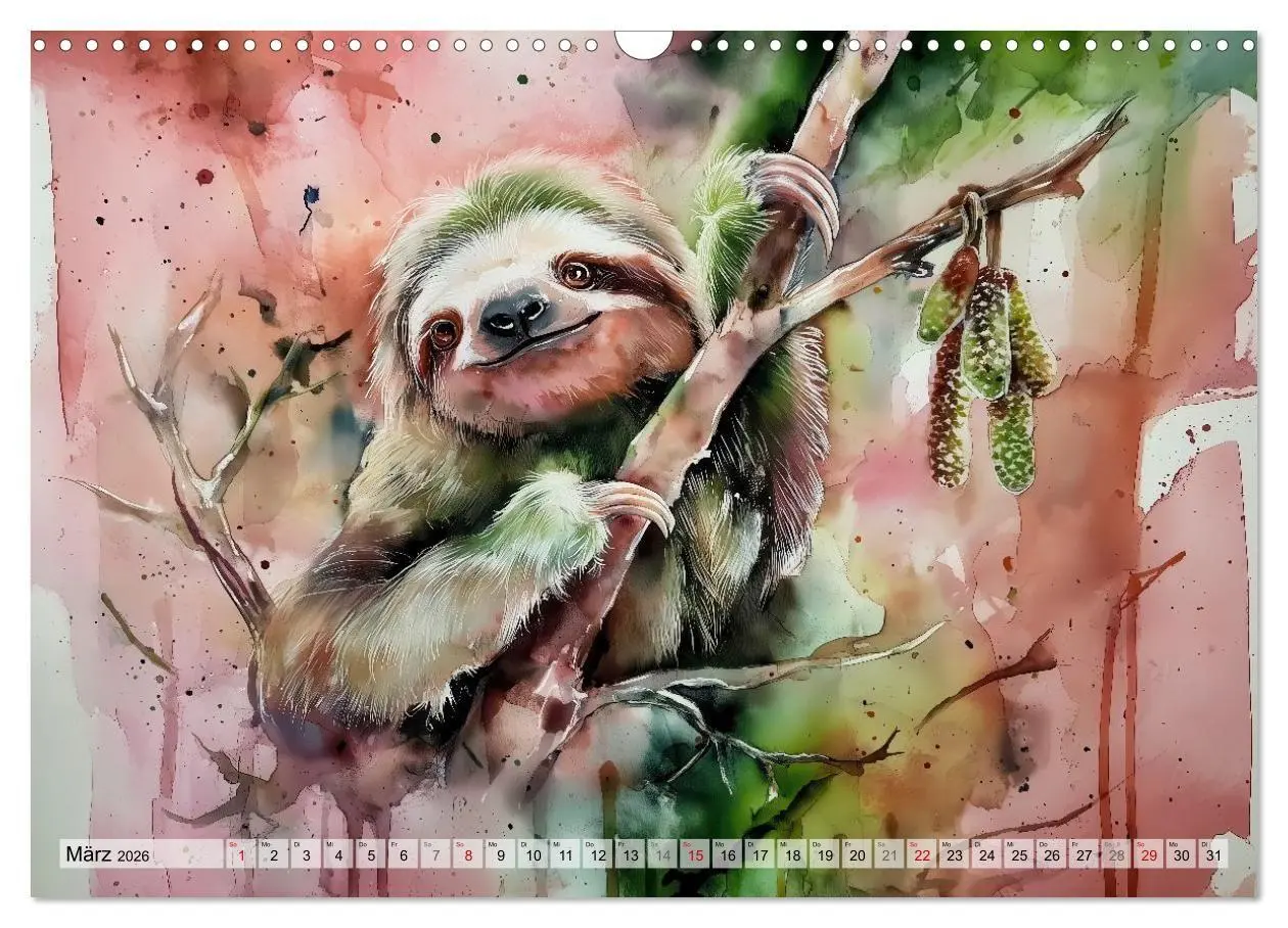 Bild: 9783516739794 | Faultiere, ein Leben in Zeitlupe (Wandkalender 2026 DIN A3 quer),...