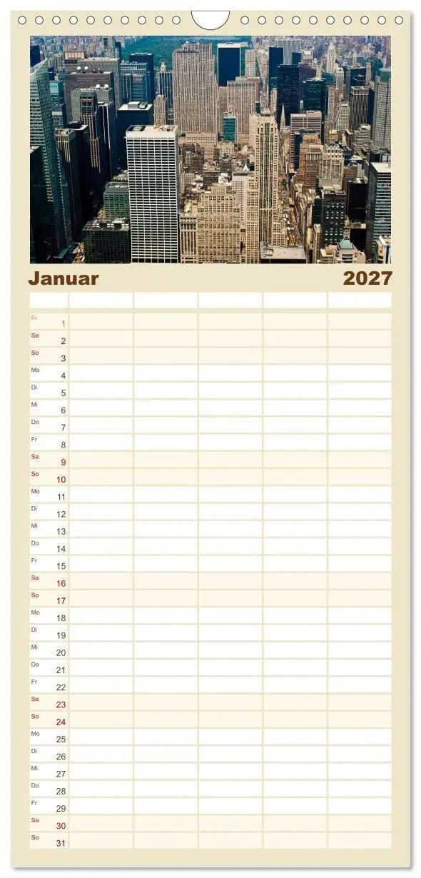 Bild: 9783594339794 | Familienplaner 2027 - Ansichten einer Stadt: New York mit 5 Spalten...