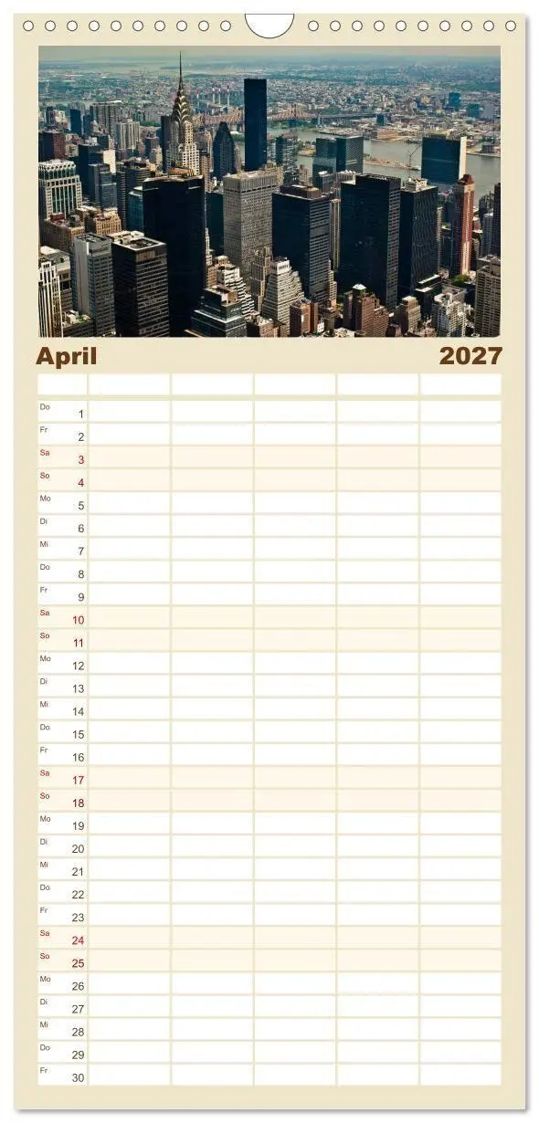 Bild: 9783594339794 | Familienplaner 2027 - Ansichten einer Stadt: New York mit 5 Spalten...