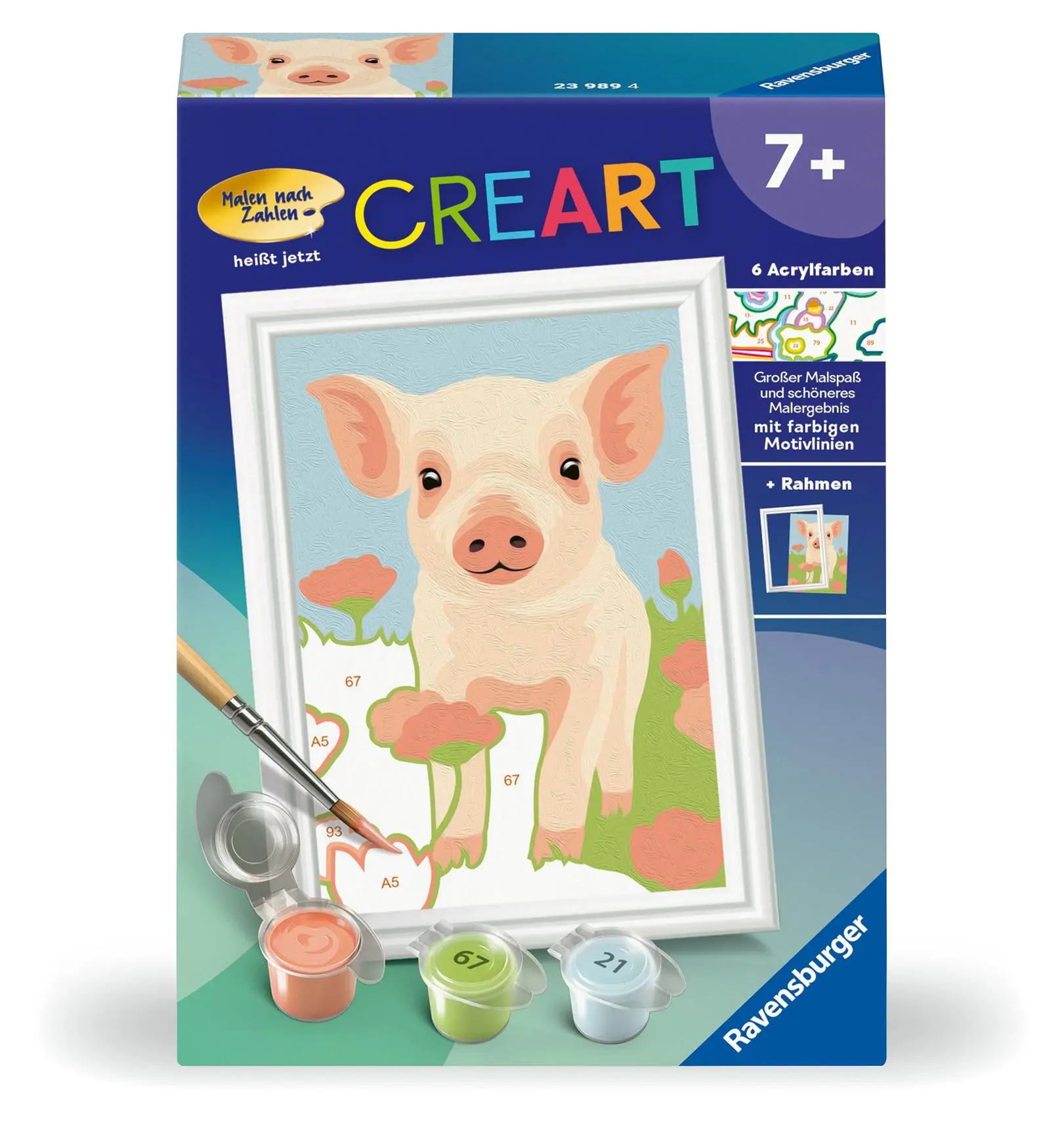 Cover: 4005556239894 | CreArt, Malen nach Zahlen Kinder - Süßes Hausschwein | Spiel | Deutsch