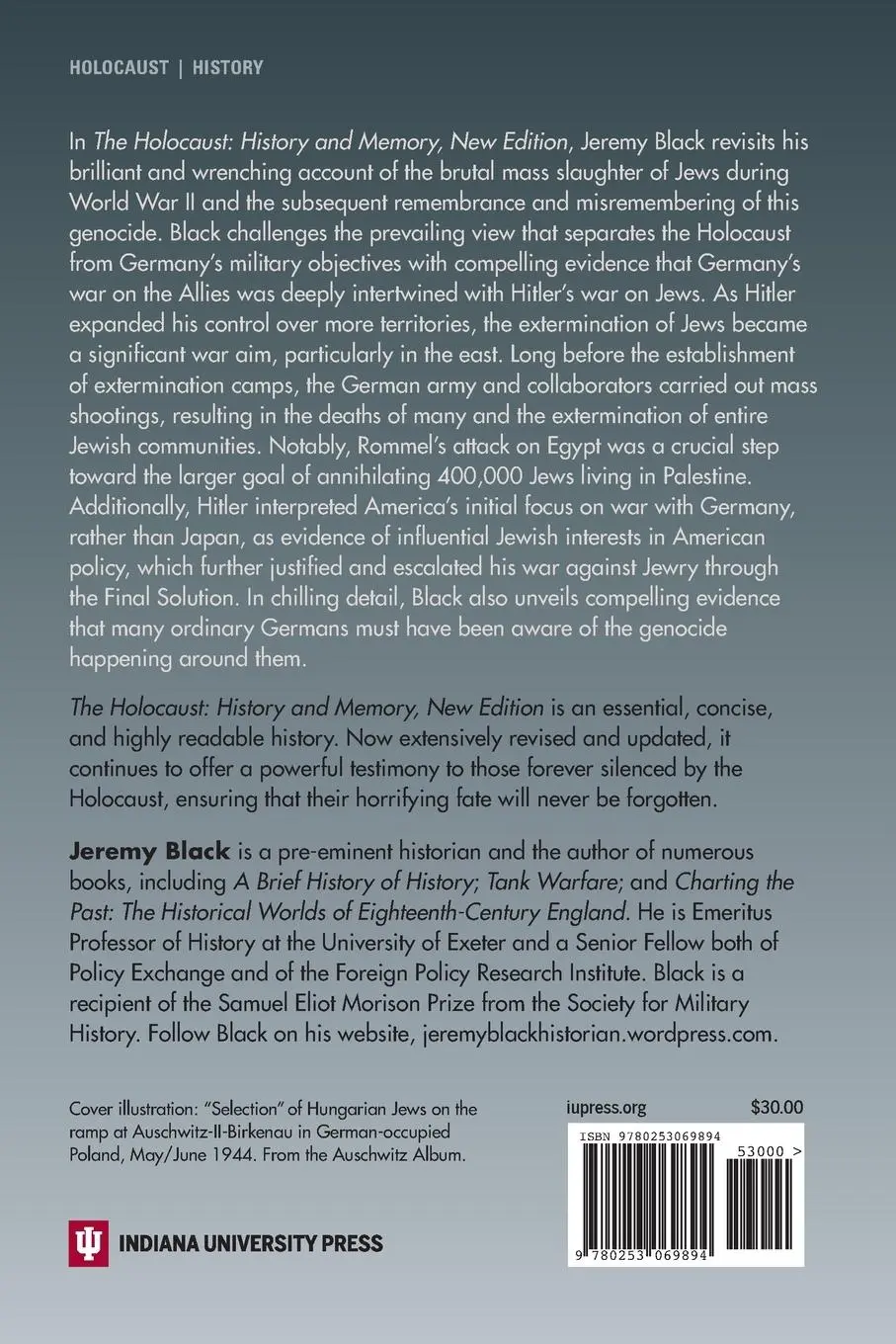 Rückseite: 9780253069894 | The Holocaust | History and Memory | Jeremy Black | Taschenbuch | 2024