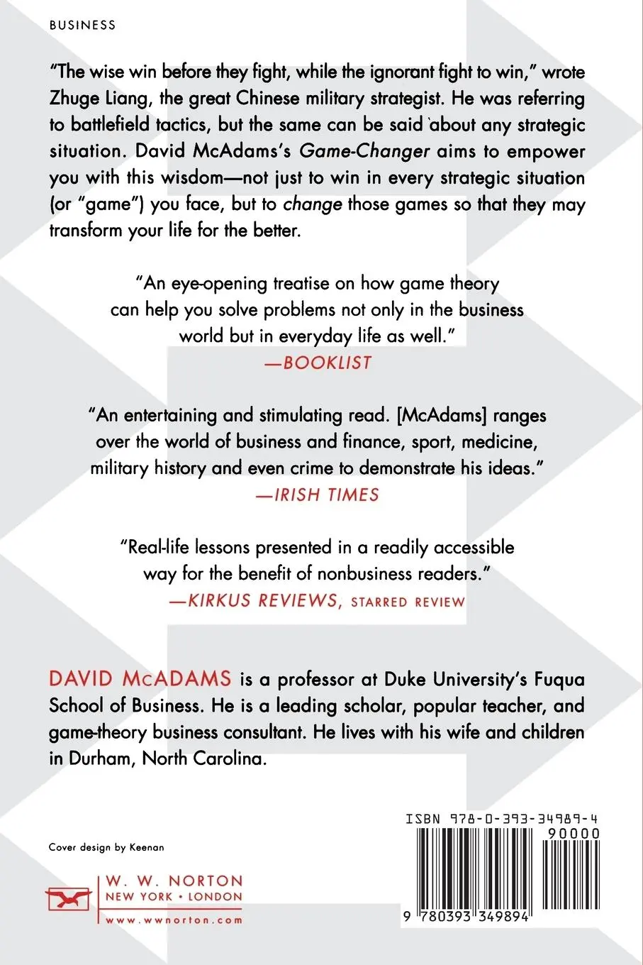 Rückseite: 9780393349894 | Game-Changer | David Mcadams | Taschenbuch | Englisch | 2014