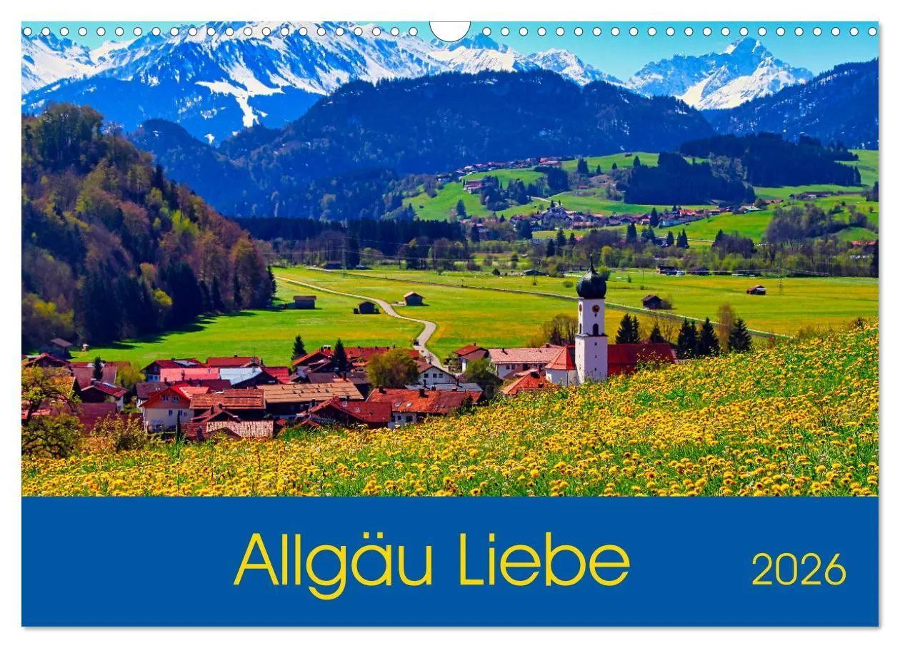 Cover: 9783457639894 | Allgäu Liebe (Wandkalender 2026 DIN A3 quer), CALVENDO Monatskalender