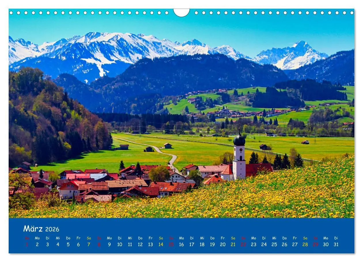Bild: 9783457639894 | Allgäu Liebe (Wandkalender 2026 DIN A3 quer), CALVENDO Monatskalender