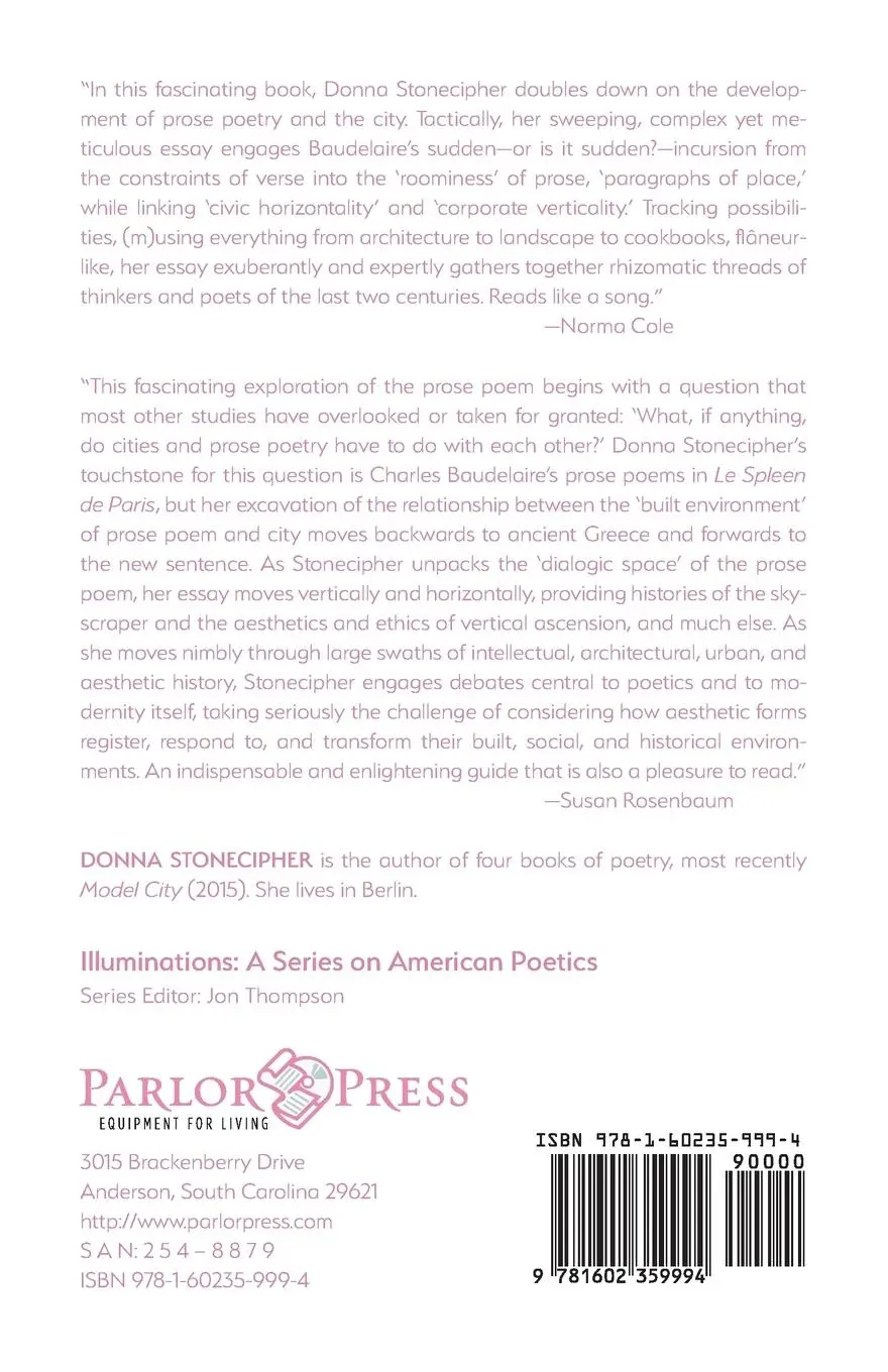 Rückseite: 9781602359994 | Prose Poetry and the City | Donna Stonecipher | Taschenbuch | Englisch