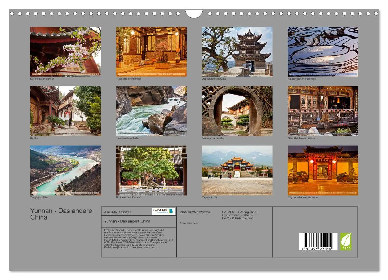 Bild: 9783457799994 | Yunnan - Das andere China (Wandkalender 2026 DIN A3 quer), CALVENDO...