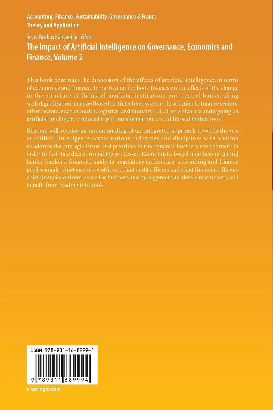 Rückseite: 9789811689994 | The Impact of Artificial Intelligence on Governance, Economics and...