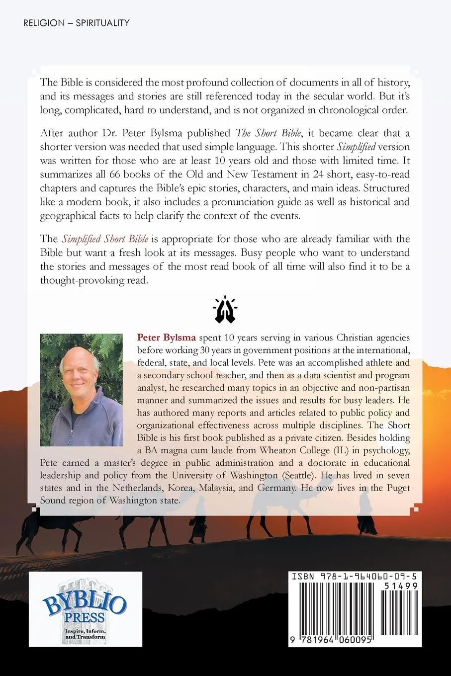 Rückseite: 9781964060095 | The Simplified Short Bible | Peter J. Bylsma | Taschenbuch | Englisch
