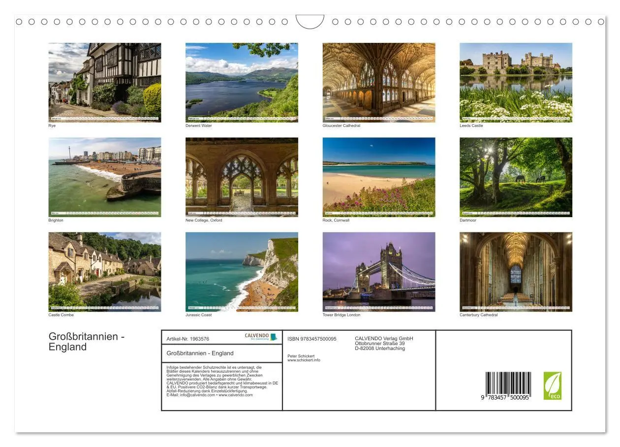 Bild: 9783457500095 | Großbritannien - England (Wandkalender 2026 DIN A3 quer), CALVENDO...