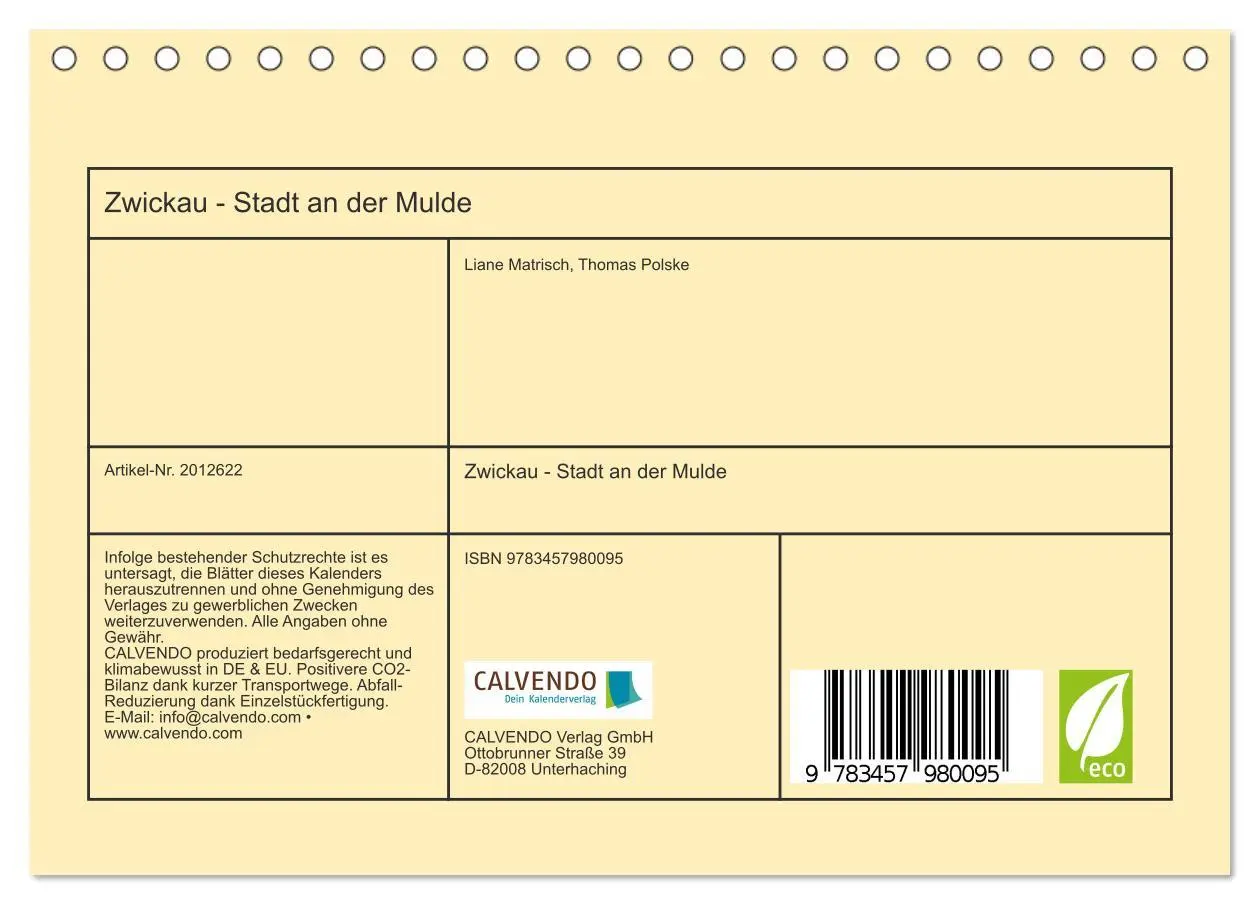 Bild: 9783457980095 | Zwickau - Stadt an der Mulde (Tischkalender 2026 DIN A5 quer),...