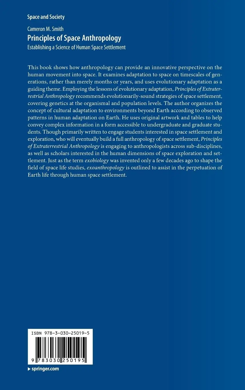 Rückseite: 9783030250195 | Principles of Space Anthropology | Cameron M. Smith | Buch | xv | 2019