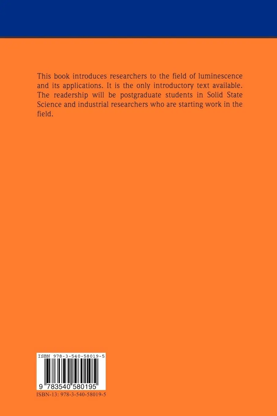 Rückseite: 9783540580195 | Luminescent Materials | B. C. Grabmaier (u. a.) | Taschenbuch | x