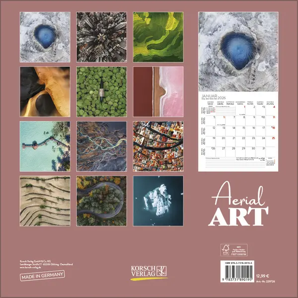 Bild: 9783731890195 | Aerial Art 2026 | Korsch Verlag | Kalender | Englisch Broschur | 13 S.