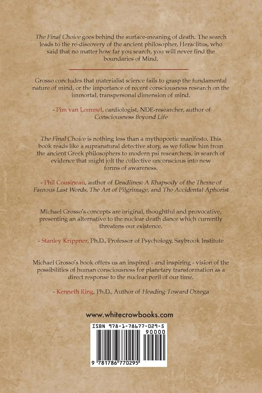 Rückseite: 9781786770295 | The Final Choice | Death or Transcendence? | Michael Grosso | Buch