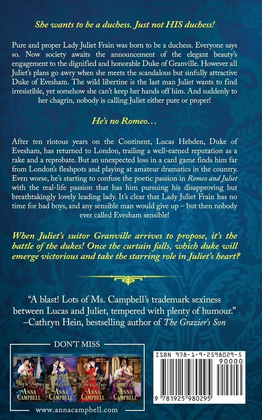 Rückseite: 9781925980295 | The Last Duke She'd Marry | Scoundrels of Mayfair Book 3 | Campbell