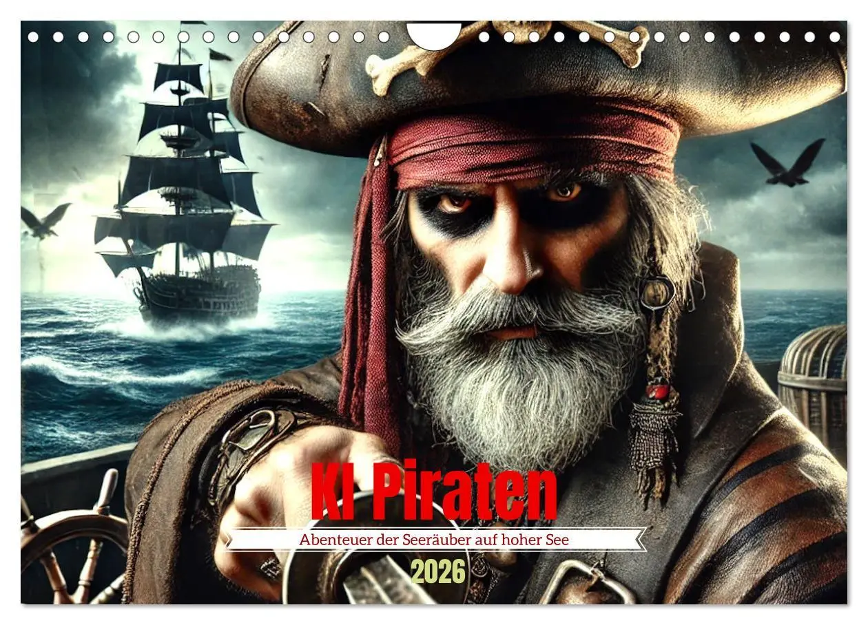 Cover: 9783457270295 | KI Piraten - Abenteuer der Seeräuber auf hoher See (Wandkalender...