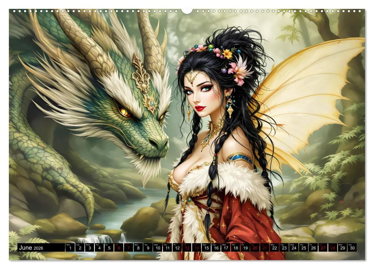 Bild: 9783457260395 | Elves and Dragons - A magical connection (Wall Calendar 2026 DIN A2...