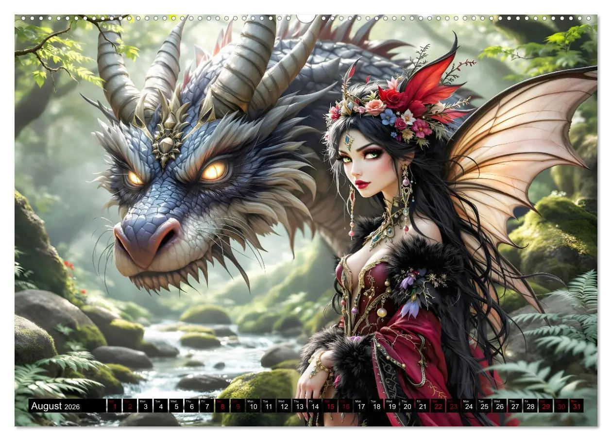 Bild: 9783457260395 | Elves and Dragons - A magical connection (Wall Calendar 2026 DIN A2...