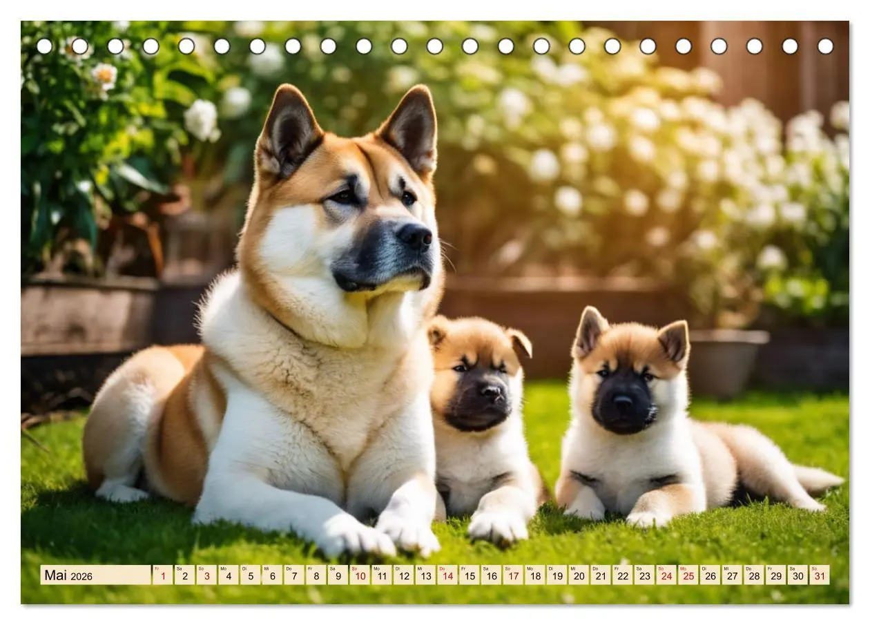 Bild: 9783457400395 | Akita Inu - Inbegriff der Treue (Tischkalender 2026 DIN A5 quer),...