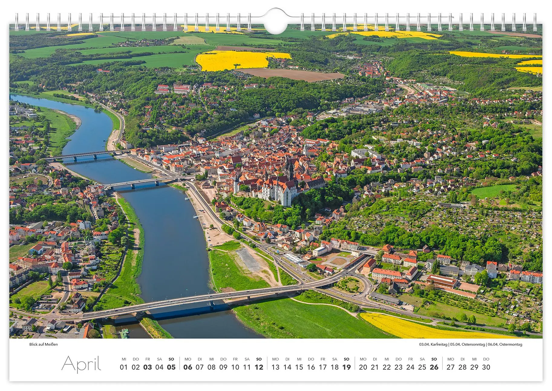 Bild: 9783910680395 | Kalender Dresden und Umgebung 2026 | 45 x 30 cm weißes Kalendarium