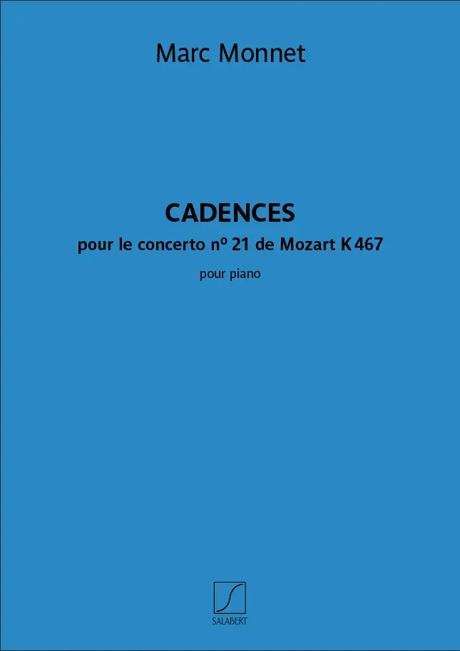 Cover: 9790048060395 | Marc Monnet, Cadences du concerto n° 21 de Mozart K 467 Piano Solo...