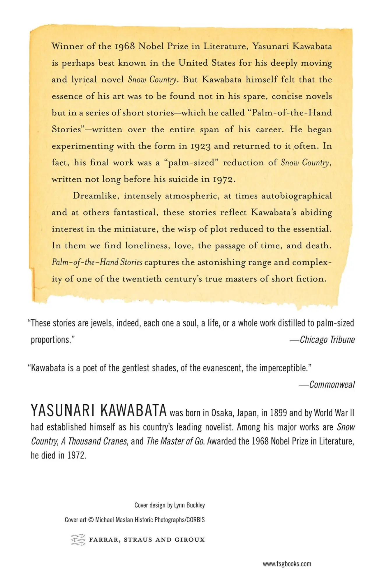 Rückseite: 9780374530495 | Palm-of-the-Hand Stories | Yasunari Kawabata | Taschenbuch | Englisch