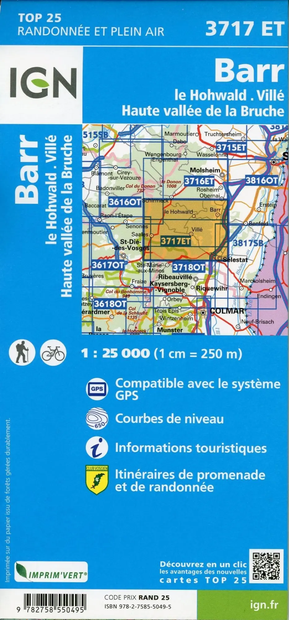 Bild: 9782758550495 | Barr.Le Howald.Villé.Haute Vallée de la Bruche 1:25 000 | (Land-)Karte