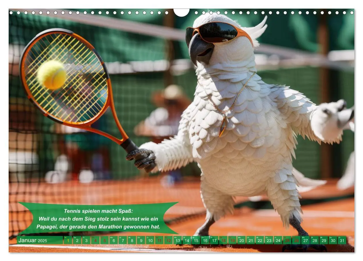 Bild: 9783457180495 | Der tierisch lustige Tennis-Kalender (Wandkalender 2025 DIN A3...