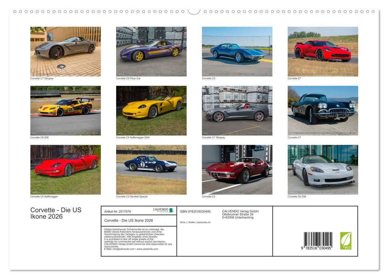 Bild: 9783516030495 | Corvette - Die US Ikone 2026 (hochwertiger Premium Wandkalender...